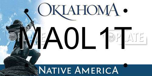 MA0L1T Oklahoma License Plate