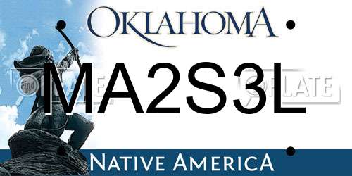 MA2S3L Oklahoma License Plate