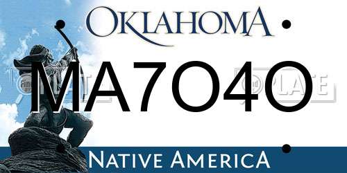 MA7O4O Oklahoma License Plate