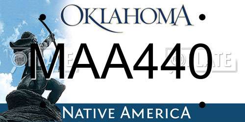 MAA440 Oklahoma License Plate