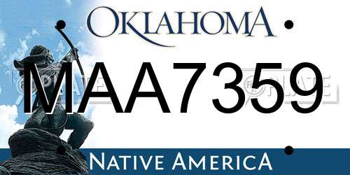 MAA7359 Oklahoma License Plate