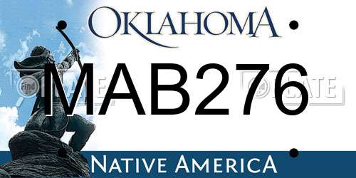 MAB276 Oklahoma License Plate