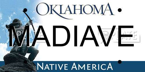 MADIAVE Oklahoma License Plate