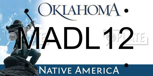 MADL12 Oklahoma License Plate