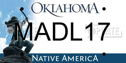 MADL17 Oklahoma License Plate