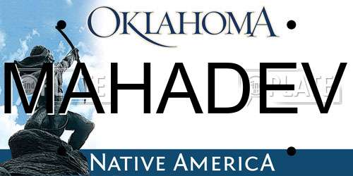 MAHADEV Oklahoma License Plate