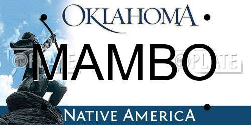 MAMBO Oklahoma License Plate