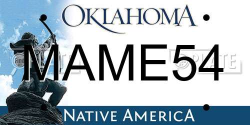 MAME54 Oklahoma License Plate
