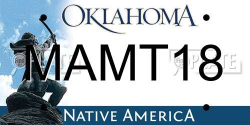 MAMT18 Oklahoma License Plate