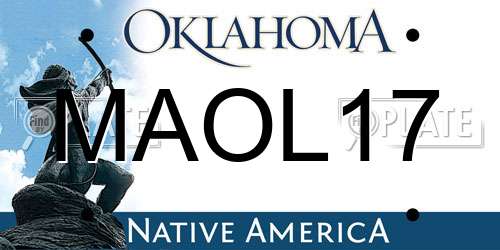 MAOL17 Oklahoma License Plate