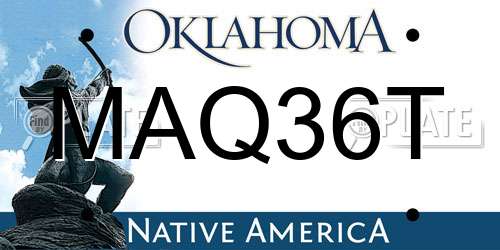 MAQ36T Oklahoma License Plate
