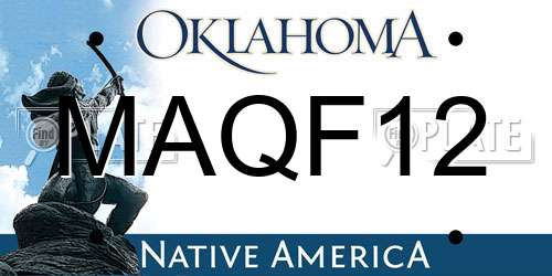 MAQF12 Oklahoma License Plate