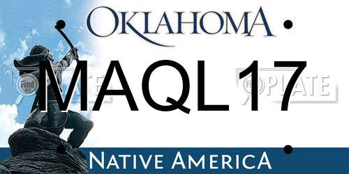 MAQL17 Oklahoma License Plate