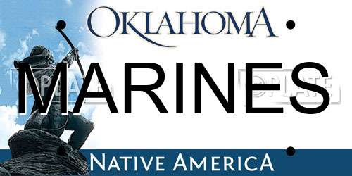 MARINES Oklahoma License Plate