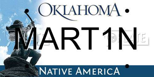 MART1N Oklahoma License Plate
