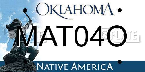MAT04O Oklahoma License Plate