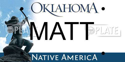 MATT Oklahoma License Plate