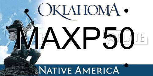 MAXP50 Oklahoma License Plate