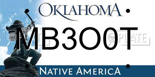 MB3O0T Oklahoma License Plate