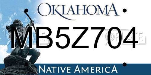 MB5Z704 Oklahoma License Plate