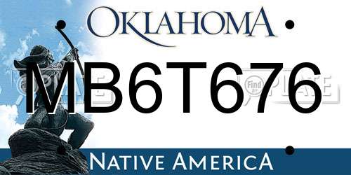MB6T676 Oklahoma License Plate