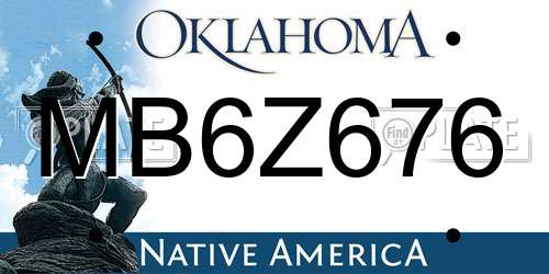 MB6Z676 Oklahoma License Plate