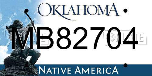 MB82704 Oklahoma License Plate