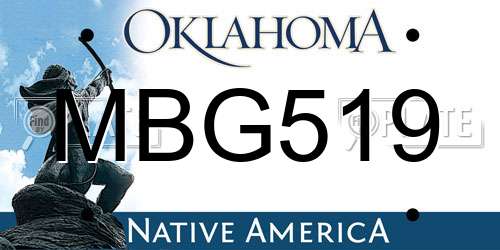 MBG519 Oklahoma License Plate