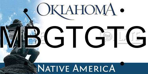 MBGTGTG Oklahoma License Plate
