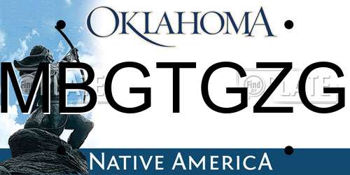 MBGTGZG Oklahoma License Plate