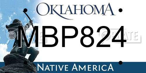 MBP824 Oklahoma License Plate