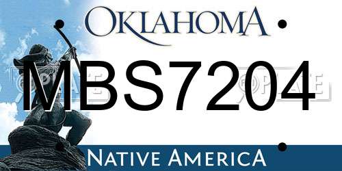 MBS7204 Oklahoma License Plate