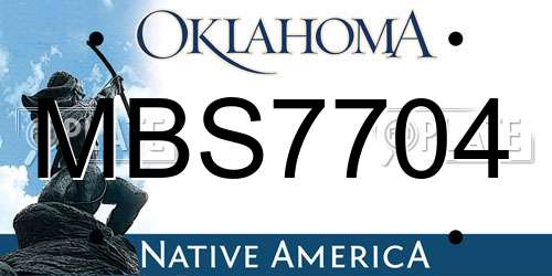 MBS7704 Oklahoma License Plate