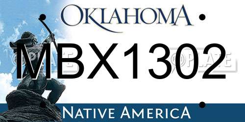 MBX1302 Oklahoma License Plate
