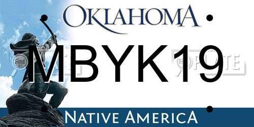 MBYK19 Oklahoma License Plate