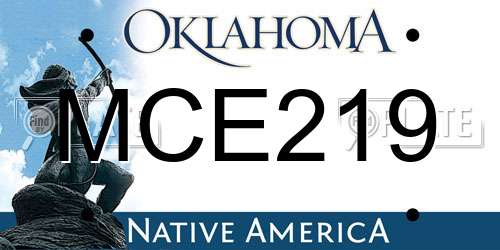 MCE219 Oklahoma License Plate