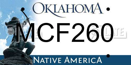 MCF260 Oklahoma License Plate