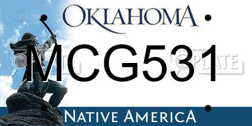 MCG531 Oklahoma License Plate