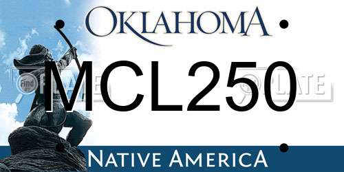 MCL250 Oklahoma License Plate