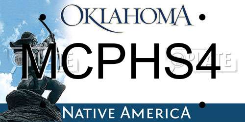 MCPHS4 Oklahoma License Plate
