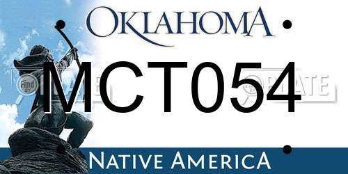MCT054 Oklahoma License Plate
