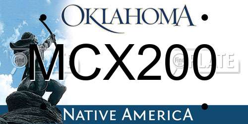 MCX200 Oklahoma License Plate