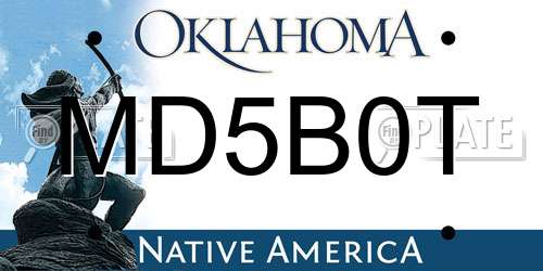 MD5B0T Oklahoma License Plate