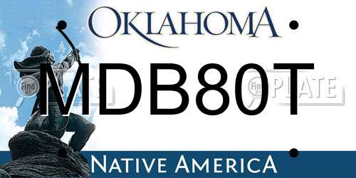 MDB80T Oklahoma License Plate