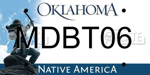 MDBT06 Oklahoma License Plate