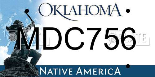 MDC756 Oklahoma License Plate