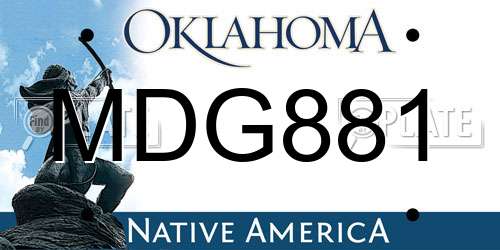 MDG881 Oklahoma License Plate