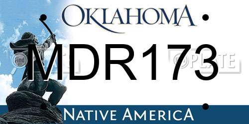 MDR173 Oklahoma License Plate
