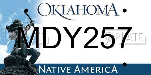 MDY257 Oklahoma License Plate