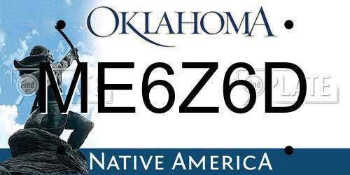 ME6Z6D Oklahoma License Plate